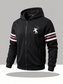SHEIN Kids Tween Boy Casual Sports College Print Pattern Retro Hoodie ...