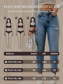 SHEIN Plus High Waist Casual 90s 1960s Style Light Blue Snow Wash Ripped Regular Fit Button Front Mom Jean Dates School College Winter - Medium Wash - View 7