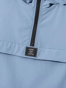 SHEIN 2pcs/Set Tween Boy Half-Zip Hooded Jacket & Jogger Pants Casual Sporty Set, Suitable For Autumn/Winter Season - Dusty Blue - View 7