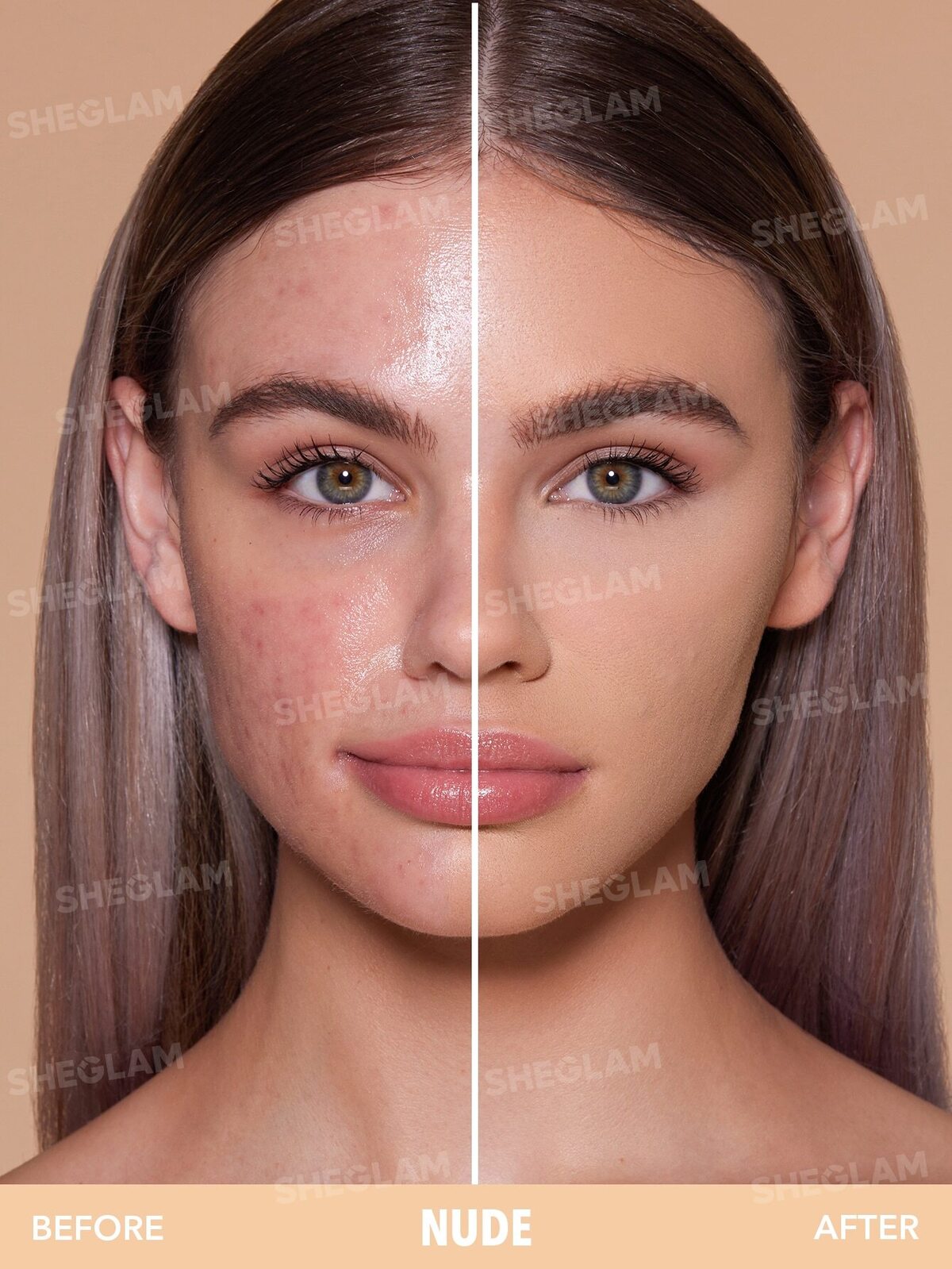 Skin-Focus High Coverage Powder Foundation-Nude