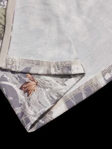 SHEIN ICON 女式树叶印花毛绒领长袖常规夹克 - 彩色 - 查看 8