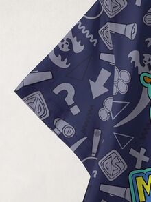 SCOOBY-DOO X SHEIN Young Boy Crew Neck Short Sleeve Casual Versatile T-Shirt DOO - White - View 4