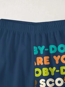 SCOOBY-DOO X SHEIN Young Boy Colorblock Patchwork Cartoon Letter Print Sweatshirt And Sweatpants Set - White - View 5