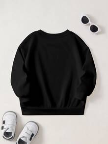 SCOOBY-DOO X SHEIN Young Boy Round Neck Long Sleeve Casual Loose Sweatshirt DOO - White - View 2