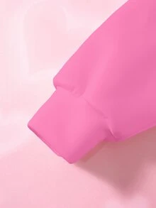 THE POWERPUFF GIRLS X SHEIN بلوزة رياضية كاجوال يومية بأكمام طويلة بنمط كرتوني وحروف للبنات المراهقات - أبيض - مشاهدة 4