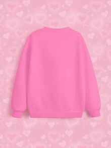 THE POWERPUFF GIRLS X SHEIN بلوزة رياضية كاجوال يومية بأكمام طويلة بنمط كرتوني وحروف للبنات المراهقات - أبيض - مشاهدة 7