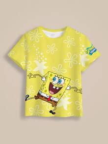 SpongeBob SquarePants | SHEIN 3PCS Young Boys T-Shirts - Multicolor - View 25