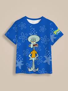 SpongeBob SquarePants | SHEIN 3PCS Young Boys T-Shirts - Multicolor - View 8
