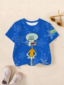 SpongeBob SquarePants | SHEIN 3PCS Young Boys T-Shirts - Multicolor - View 11
