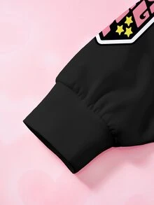 THE POWERPUFF GIRLS X SHEIN Sweatshirt Anak Perempuan dengan Cetakan Huruf - Putih - View 5