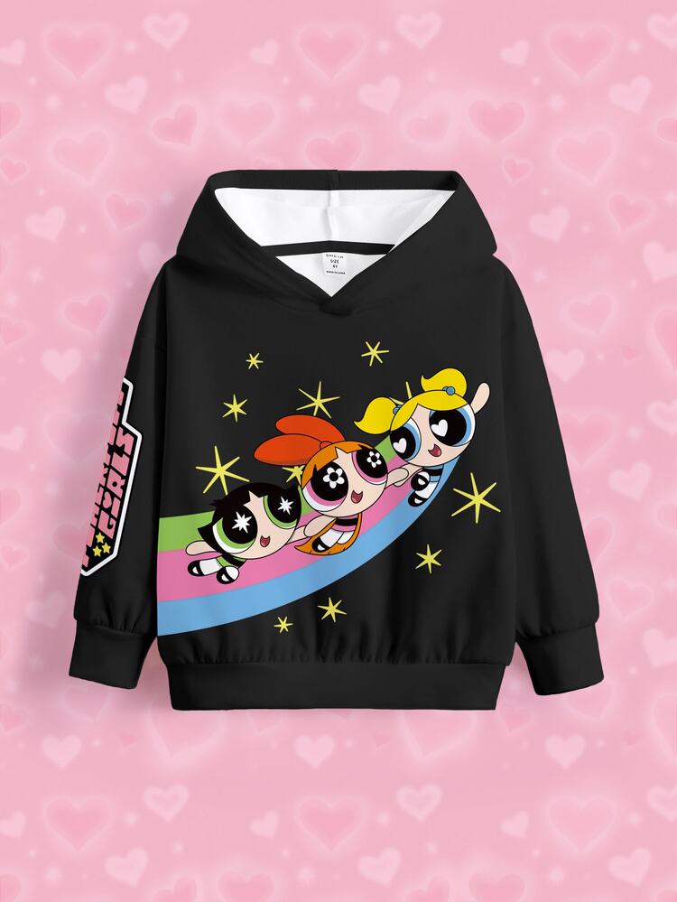THE POWERPUFF GIRLS X SHEIN 少女字母印花運動衫 - 白色 - 查看 6
