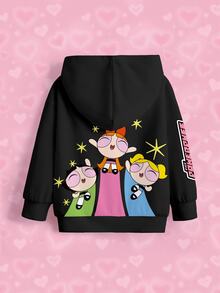 THE POWERPUFF GIRLS X SHEIN Sweatshirt Anak Perempuan dengan Cetakan Huruf - Putih - View 7