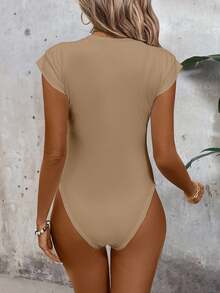 SHEIN LUNE 2pcs/Set Solid Color Casual Fitted Bodysuit For Women, Comfortable For Summer Suitable For Going Out,Casual - Multicolor - View 7