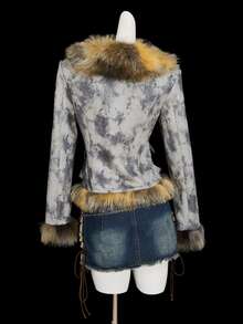 SHEIN ICON Women's Faux Fur Jacket, Fashionable & Sexy - Multicolor - View 2