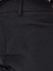 MUSERA Black Smart Suiting Slim Leg Three Quarter Capri Trousers Smart Workwear Office Everyday Essentials - Black - View 5
