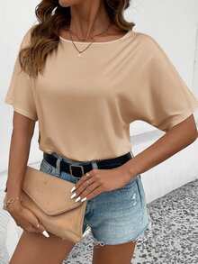 SHEIN LUNE 2pcs Set Casual Minimalist Solid Color Versatile Short Sleeve Bodysuit, Suitable For Spring & Summer Suitable For Going Out,Casual - Multicolor - View 13