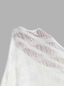 SHEIN ICON Suéter Casual Con Hombros Caídos Y Corte Holgado Con Cuello Redondo - Blanco - Ver 6