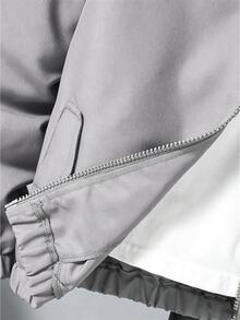 Teen Boy Solid Grey Hooded Zip Up Windbreaker Jacket, Casual Autumn Winter Lightweight Jacket, Fall Style - Grey - View 5
