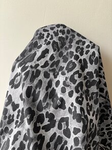 Muchica Plus-Size Autumn Casual Versatile Everyday Vacation Stylish Gray Leopard Print Wide-Leg Pants With Pockets And Drawstring. Fall Date Night Formal - Multicolor - View 6