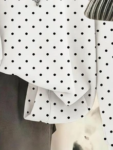 SHEIN 青少年女孩休閒時尚波點圖案厚實舒適柔軟連帽衛衣，適合秋冬日常、街頭、戶外、Y2K、運動、校園、返校，甜美女孩風 - 彩色 - 查看 5