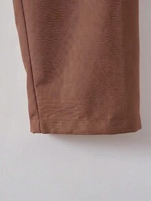 SHEIN Vacaura Tween Boy Casual Versatile Single Button Long Pants - Cocoa - View 7