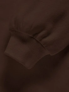 男婴针织柔软套头卫衣，休闲加厚设计，适合秋冬季穿着 - 咖啡棕 - 查看 5