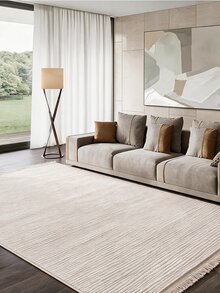 ALİCE Woven Loop Pile Scandinavian Grey Living Room Rug Kitchen Rug Runner - White - View 4