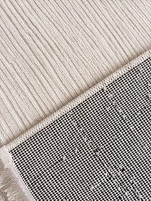 ALİCE Woven Loop Pile Scandinavian Grey Living Room Rug Kitchen Rug Runner - White - View 6
