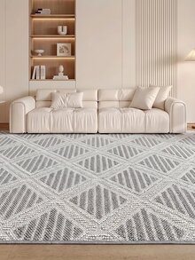 LOLA Woven Loop Pile Scandinavian Grey Living Room Rug Kitchen Rug Runner - White - View 5