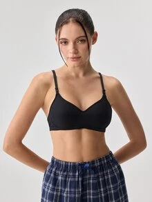 Loungeista 3pcs/Set Women Comfortable Sleep Soft Cup Wireless Cotton Bras, Multiple Colors - Multicolor - View 7