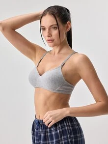 Loungeista 3pcs/Set Women Comfortable Sleep Soft Cup Wireless Cotton Bras, Multiple Colors - Multicolor - View 4