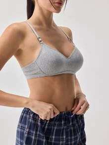 Loungeista 3pcs/Set Women Comfortable Sleep Soft Cup Wireless Cotton Bras, Multiple Colors - Multicolor - View 5