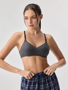 Loungeista 3pcs/Set Women Comfortable Sleep Soft Cup Wireless Cotton Bras, Multiple Colors - Multicolor - View 8