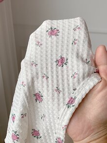 Comfortcana 女款花卉長袖鈕扣設計休閒T恤 - 彩色 - 查看 5