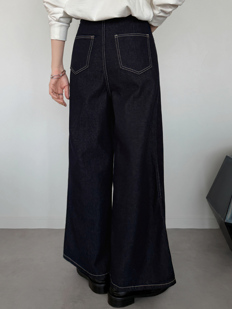 Women's Fashion Versatile Button Pocket Loose Denim Jeans Streetwear Fall