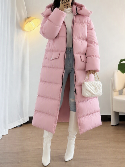 Rafferiza Hooded Pocket And Zipper Detailed Long Winter Coats