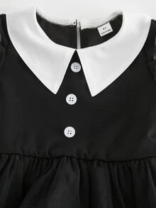 SHEIN 少女節日禮物可愛趣味優雅休閒日常網紗羊腿袖洋裝 - 彩色 - 查看 8