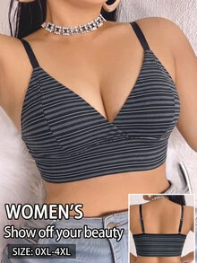 SHEIN 1件大尺碼條紋舒適內衣 - 彩色 - 查看 4