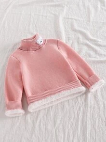 SHEIN 女童（小）毛衣 - 粉色 - 查看 4