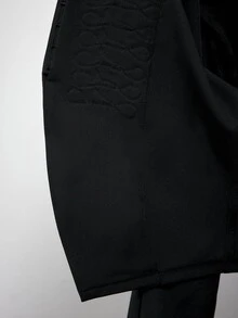 Maija Women's Vintage Front Button Tape Long Sleeve Jacket - Black - View 8