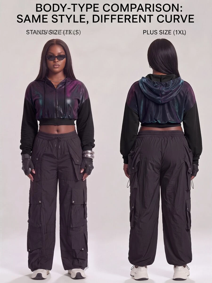 Innovista Innovista Women's Hooded Drawstring Plus Size Sports Jacket Gym Jacket Workout Jacket Running Jacket Sportswear Activewear Lightweight Windbreaker جاكيت رياضي - Violet Purple - View 1