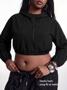 Innovista Innovista Women's Hooded Long Sleeve Plus Size Sports Jacket Gym Jacket Workout Jacket Running Jacket Sportswear Activewear Lightweight - Black - View 5