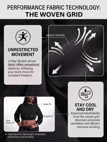 Innovista Innovista Women's Hooded Long Sleeve Plus Size Sports Jacket Gym Jacket Workout Jacket Running Jacket Sportswear Activewear Lightweight - Black - View 8