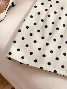 SHEIN MOD 女款波點休閒日常細肩帶牛仔連身褲 - 彩色 - 查看 3