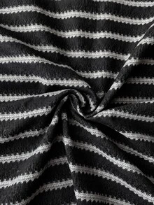 Manfinity VDAYZ Pantalones cortos de playa casuales a rayas con cordón para hombres, vacaciones - Negro - Ver 5