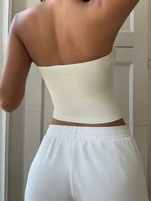 Aloruh 女士休闲橙色夏威夷花卉印花抹胸上衣，适合夏季、海滩、音乐节等场合，可用作沙滩罩衫、休闲比基尼、舒适泳装或装饰性沙滩装。 - 彩色 - 查看 3