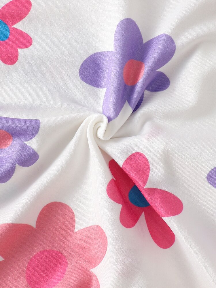(Randomly Sent Series 6pcs Randomly Sent 1pc) Newborn Long Sleeve Footed Romper Pink Purple White Cartoon Star Heart Stripe Cat Flower Print Pattern Simple Casual Comfortable Soft Wearable Home Wear All Seasons - Multicolor - View 5