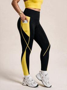 SHEIN Rhythm Era سروال رياضي ضيق بخصر عريض متعدد الألوان مقاس كبير - متعدد الألوان - مشاهدة 4