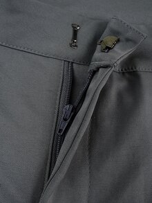 SHEIN PETITE 女款夏季高腰灰色長褲附復古腰帶，直筒寬腿西裝褲，冬季商務休閒辦公通勤服，優雅日常穿搭，適合嬌小女性 - 深灰色 - 查看 8