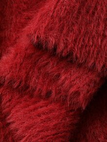 DAZY Women's Elegant Solid Color Off-Shoulder Bow Knit Sweater, Autumn/Winter Christmas - Burgundy - View 5